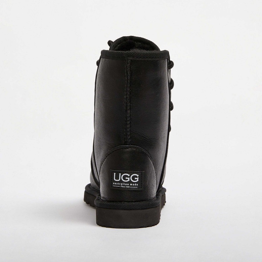 Men UGG Since 1974 Leather | Men'S Dusty Mid Nappa Nappa Black