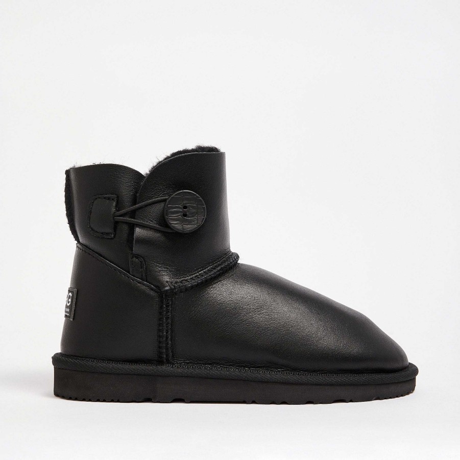 Men UGG Since 1974 Leather | Men'S Burleigh Button Nappa Mini Nappa Black