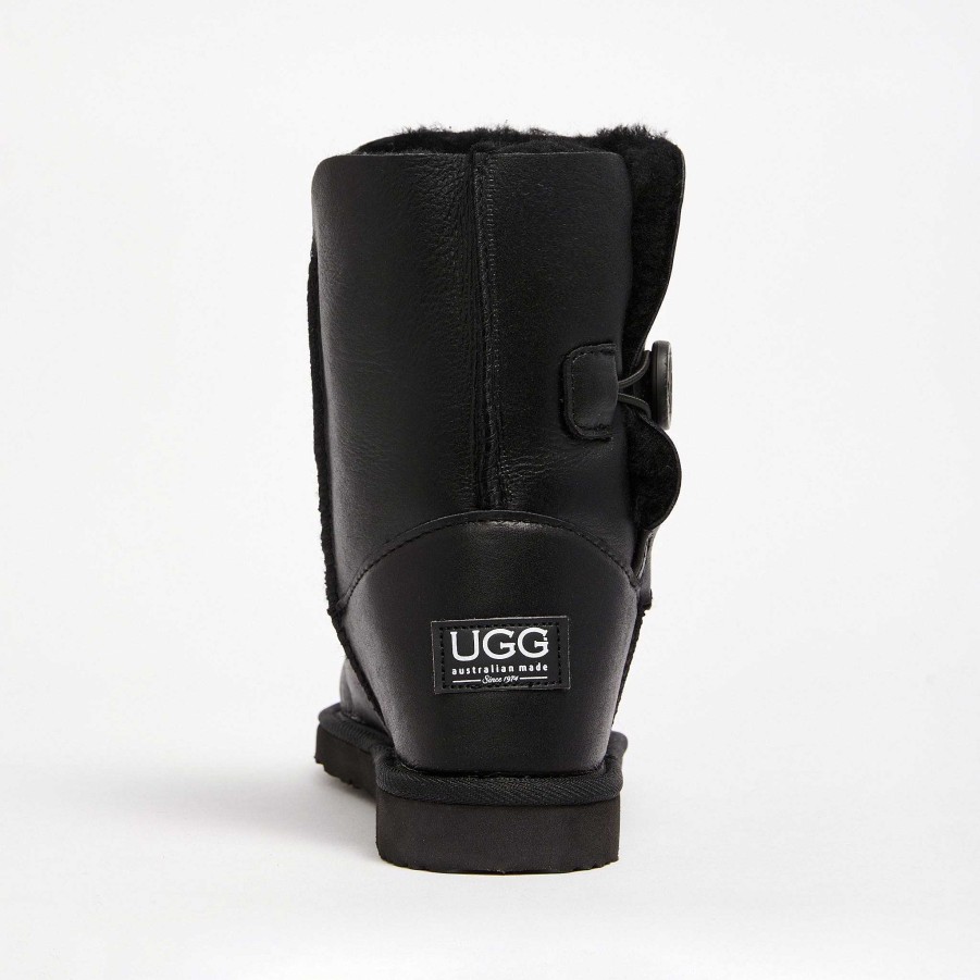 Women UGG Since 1974 Button Mid | Women'S Burleigh Button Nappa Mid Nappa Black