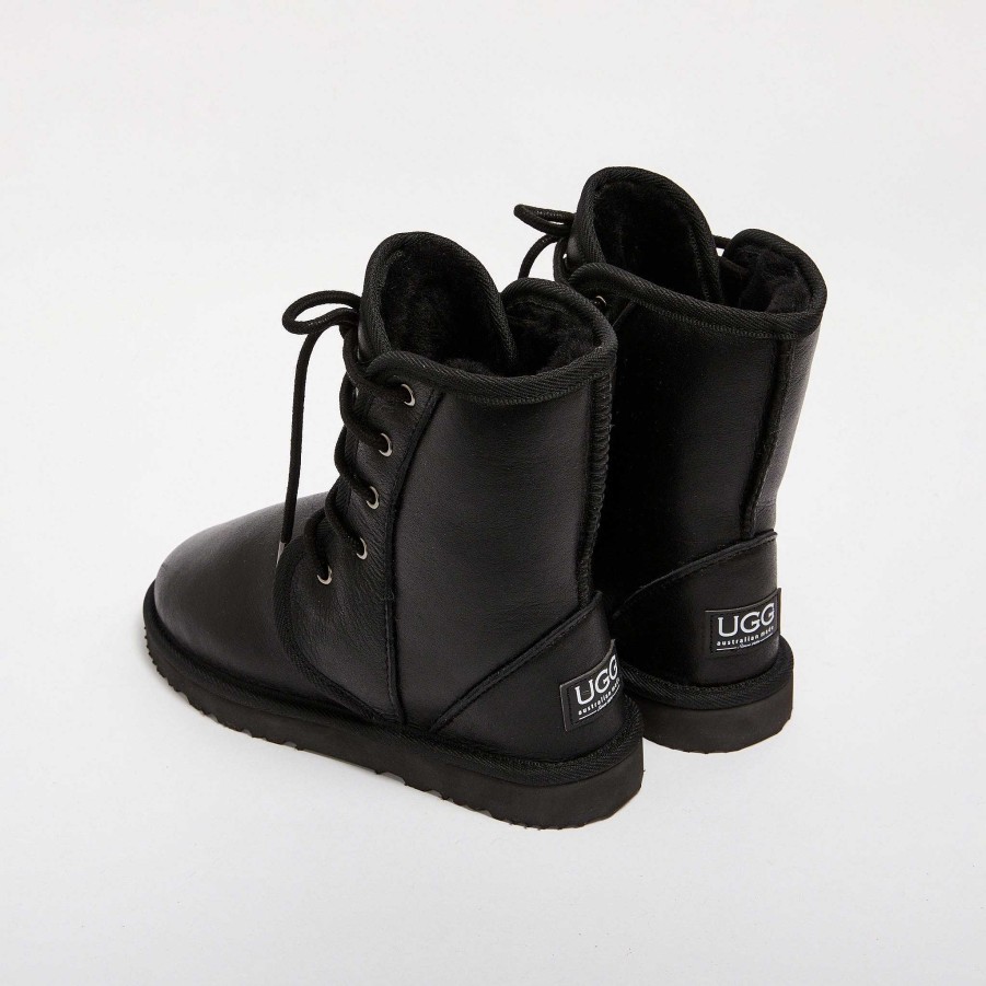 Men UGG Since 1974 Leather | Men'S Dusty Mid Nappa Nappa Black