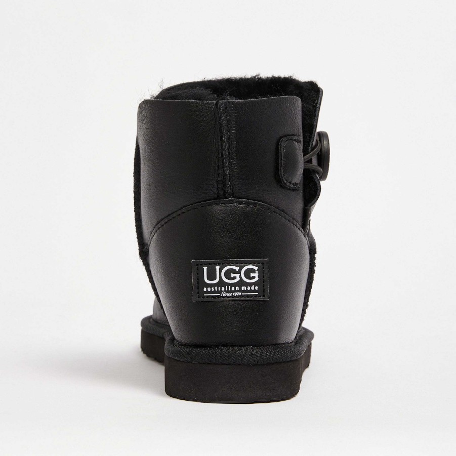 Men UGG Since 1974 Leather | Men'S Burleigh Button Nappa Mini Nappa Black