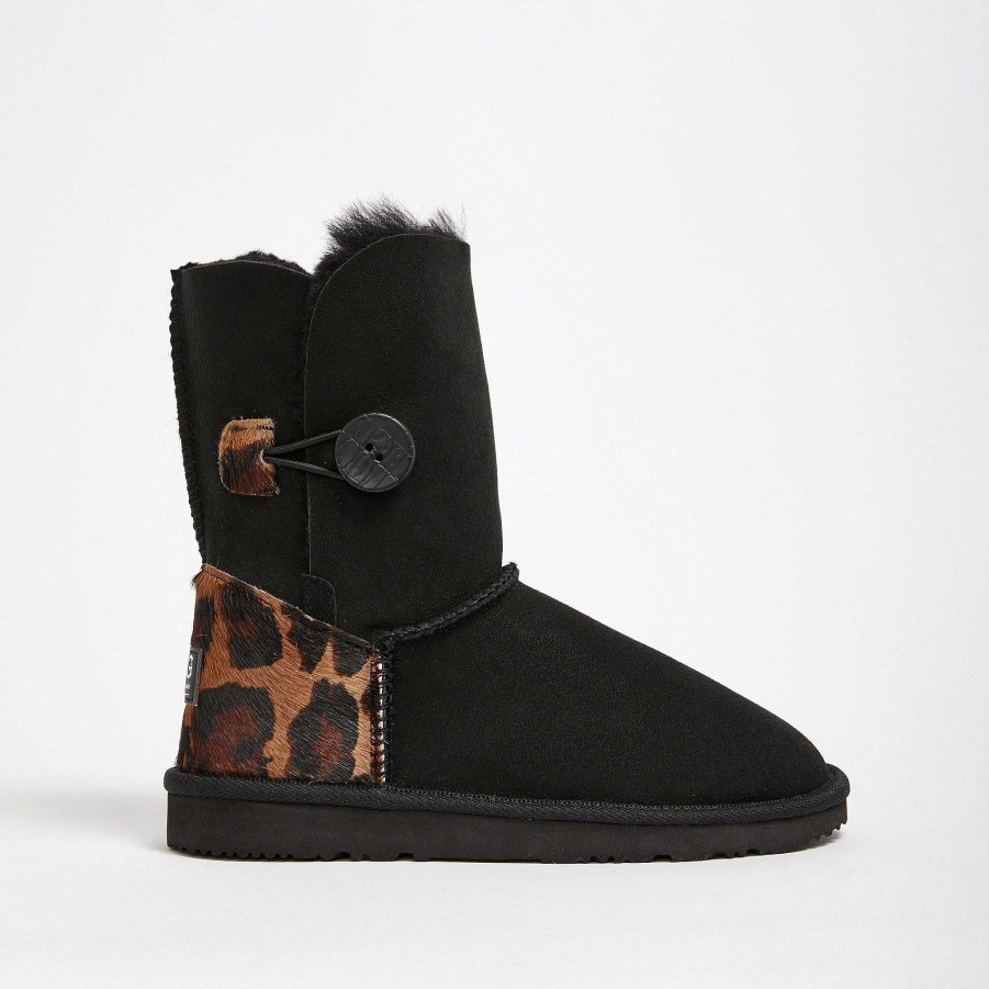 Women UGG Since 1974 Button Mid | Women'S Burleigh Button Mid Designer Leopard