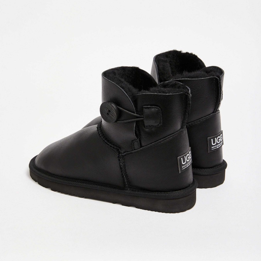 Men UGG Since 1974 BUTTON MINI | Men'S Burleigh Button Nappa Mini Nappa Black